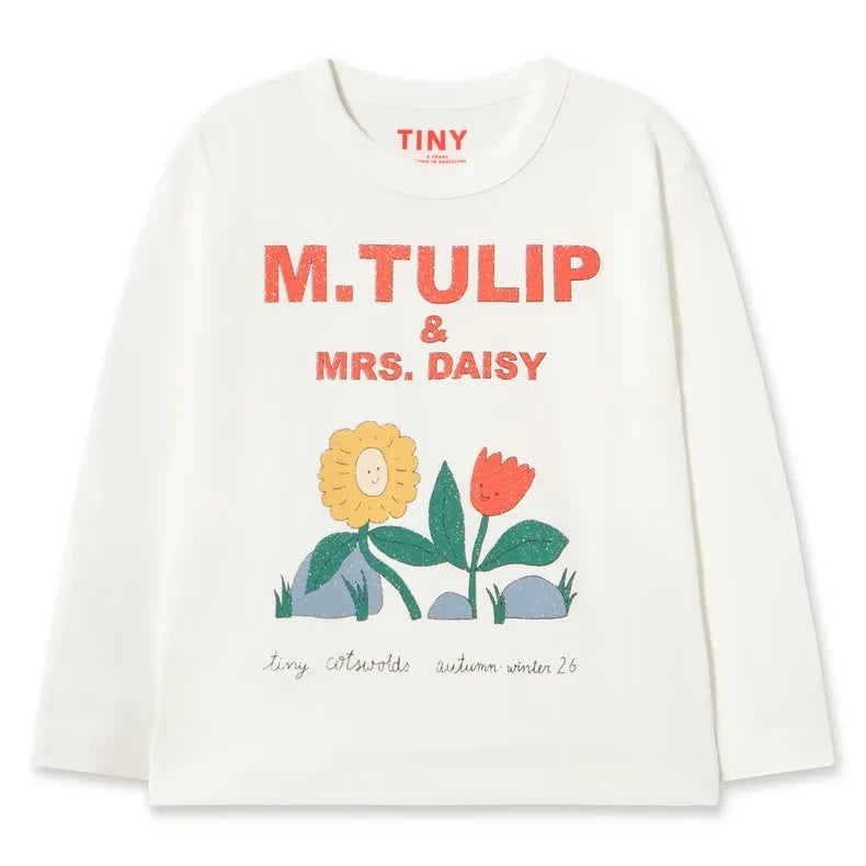Tinycottons - Camiseta de algodón orgánico M.Tulip | Blanca