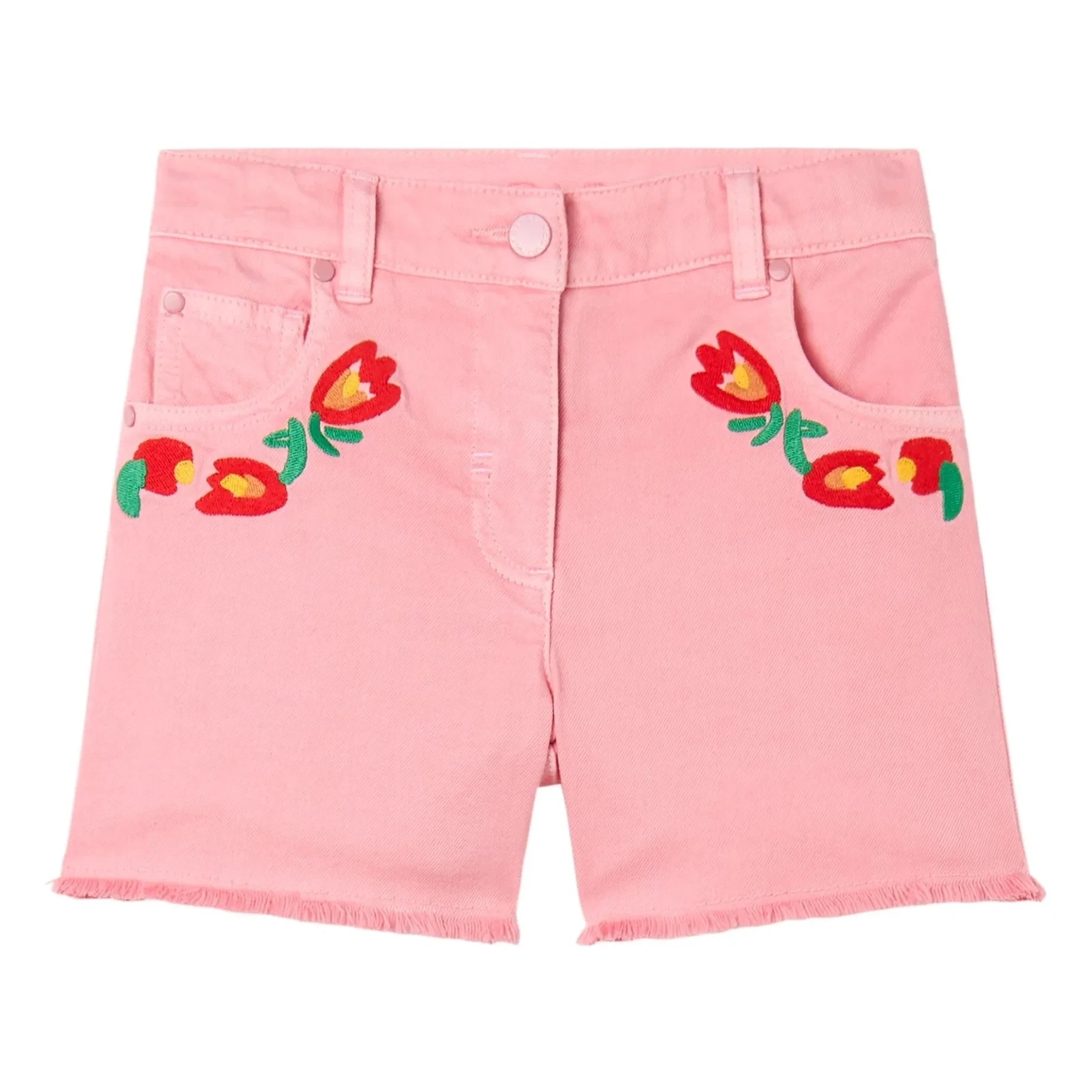 Stella McCartney Kids - Shorts vaqueros floreados | Rosa
