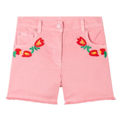 Stella McCartney Kids - Shorts vaqueros floreados | Rosa