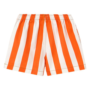 Tinycottons - Pantalones Cortos de Sarga a Rayas | Rojo