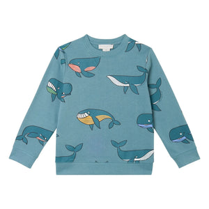 Stella McCartney Kids - Sudadera ballenas | Azul petróleo