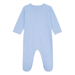 Petit Bateau - Pijama de algodón orgánico a rayas | Azul