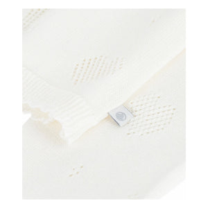 Petit Bateau - Cárdigan Corazón de Algodón Orgánico Calado | Blanco