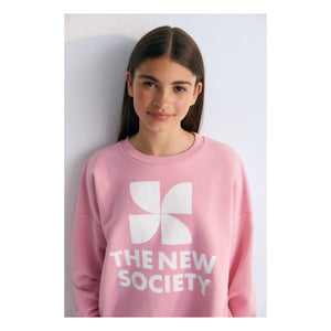 the new society - Mykonos Logo Sweat | Rosa Caramelo