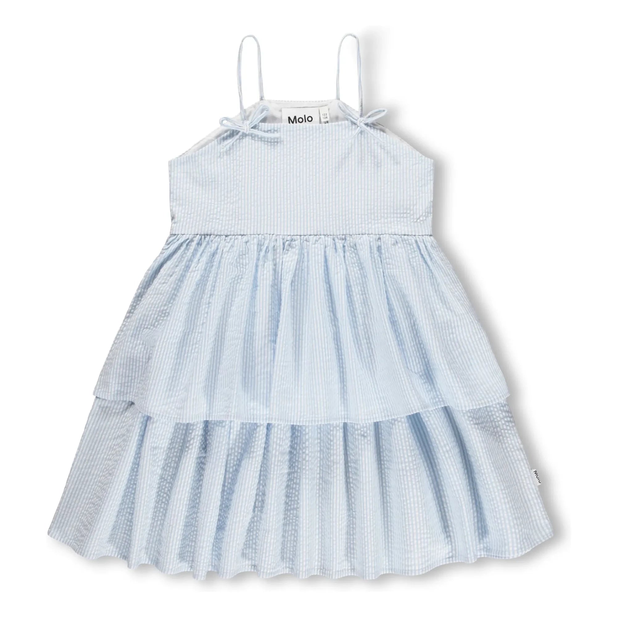 Molo - Vestido de volantes con rayas Chelsea Algodón orgánico | Azul claro