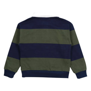the new society - Polo de algodón orgánico a rayas Tomas | Azul marino