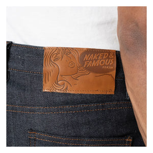 Naked & Famous - Vaqueros elásticos de orillo Super Guy | Índigo