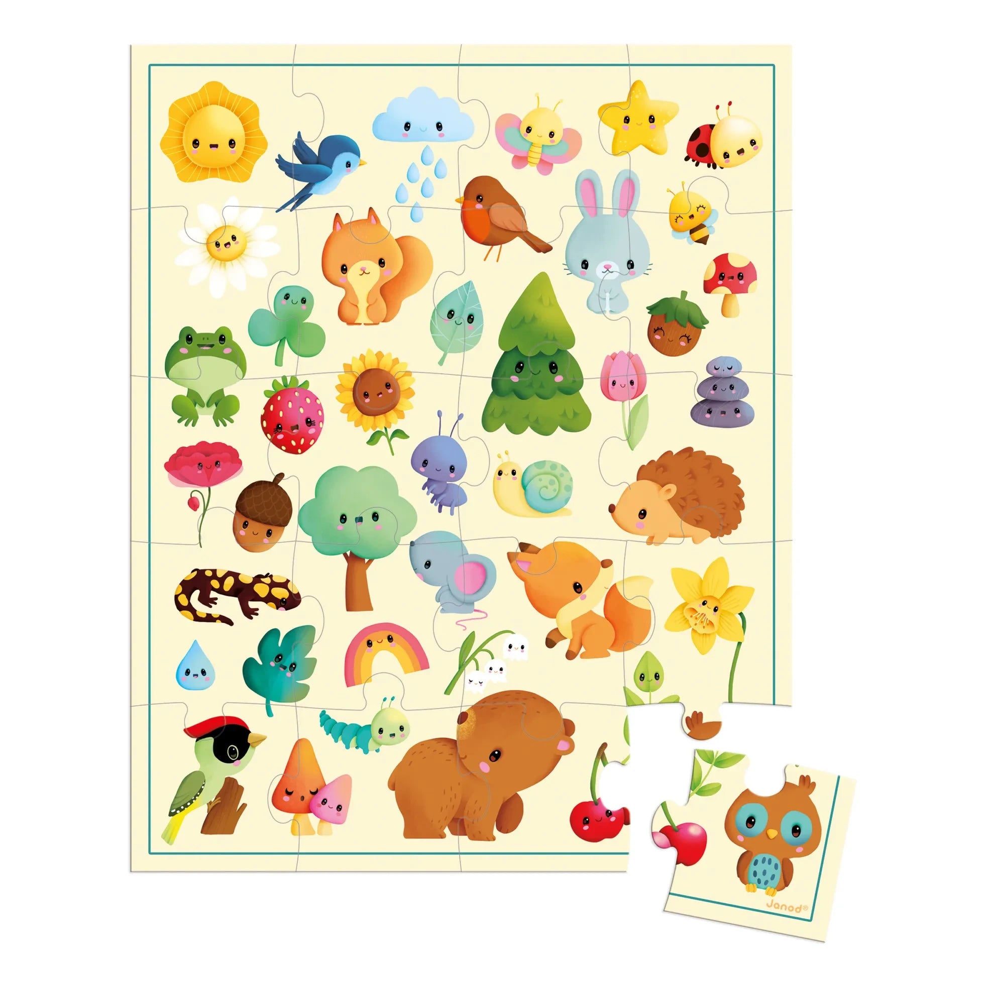 Janod - Puzzle de Escena de Naturaleza - 20 Piezas