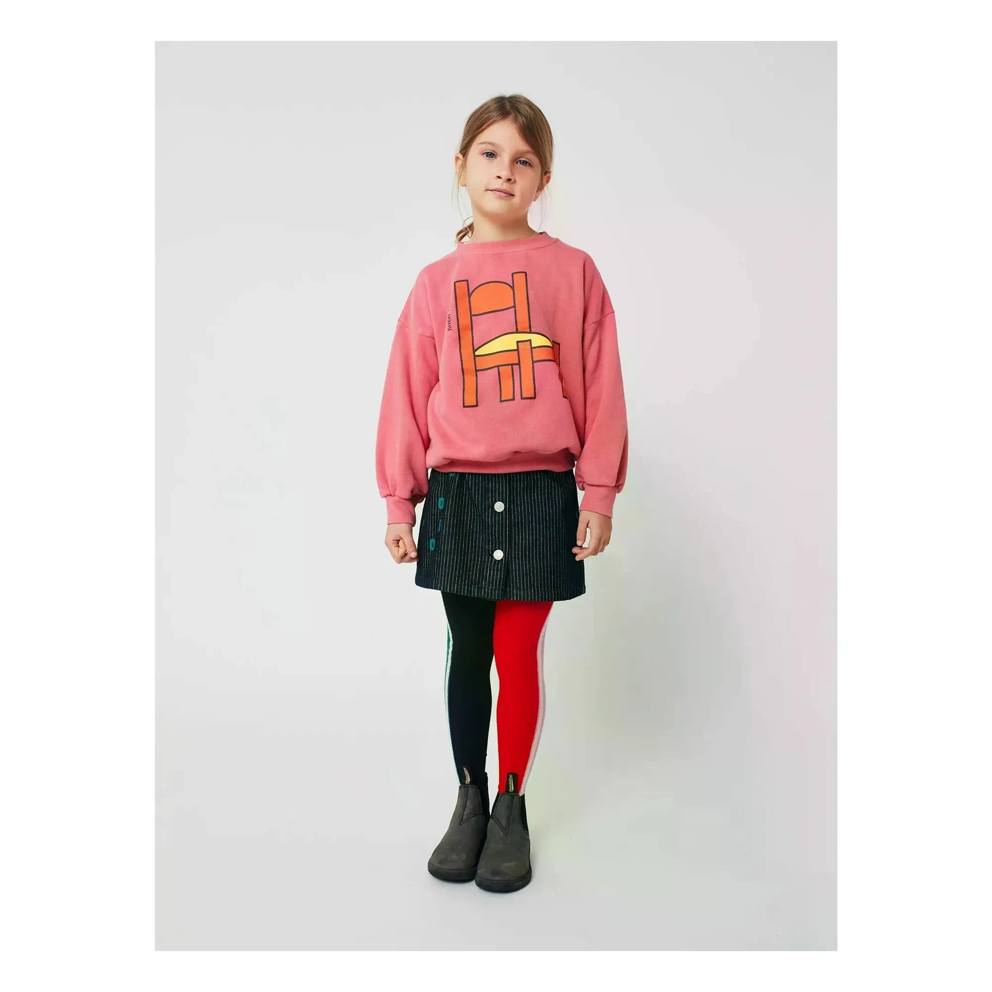 Bobo Choses - Sudadera rosa de algodón orgánico con diseño de silla