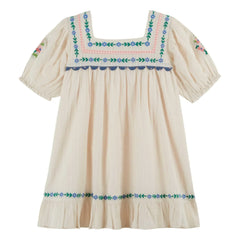 Emile et Ida - Vestido con volantes bordados | Crema