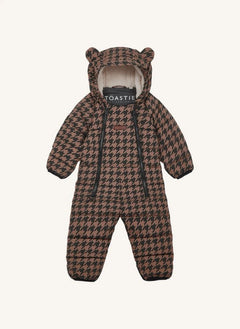 Töastie - Chaqueta Cloud Houndstooth Impermeable Hecha de Materiales Reciclados | Marrón
