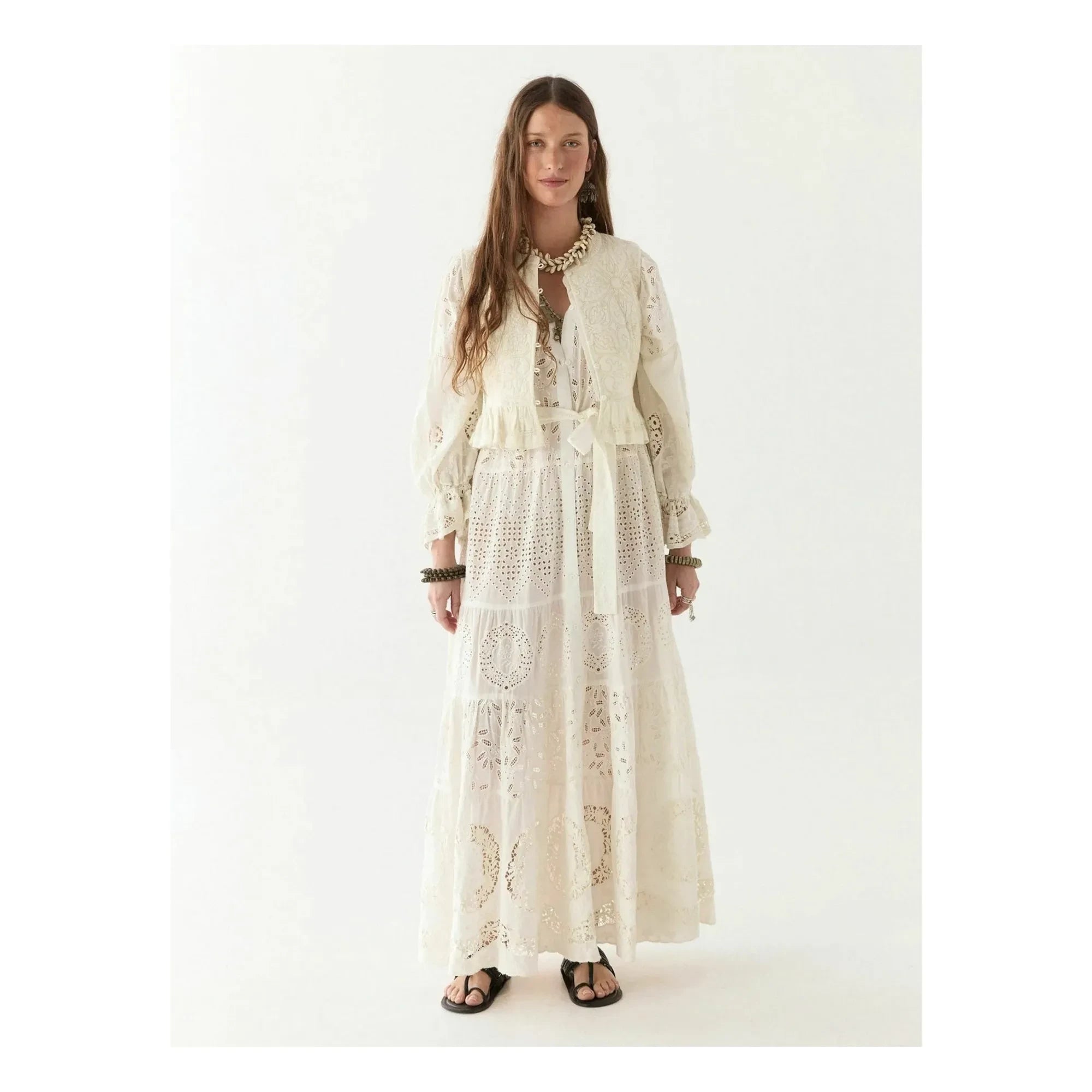 Maison Hotel - Vestido Canterbury Patch Lilibet | Blanco