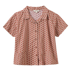 Caramelo - Camisa de bambú geométrica | Rojo ladrillo