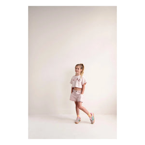 Jenest - Lizzy Yeah Crop Camiseta Algodón orgánico | Rosa pálido