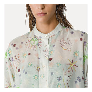 Forte Forte - Love Alchemy" Camisa Oversize de Voile de Algodón y Seda | Azul Claro