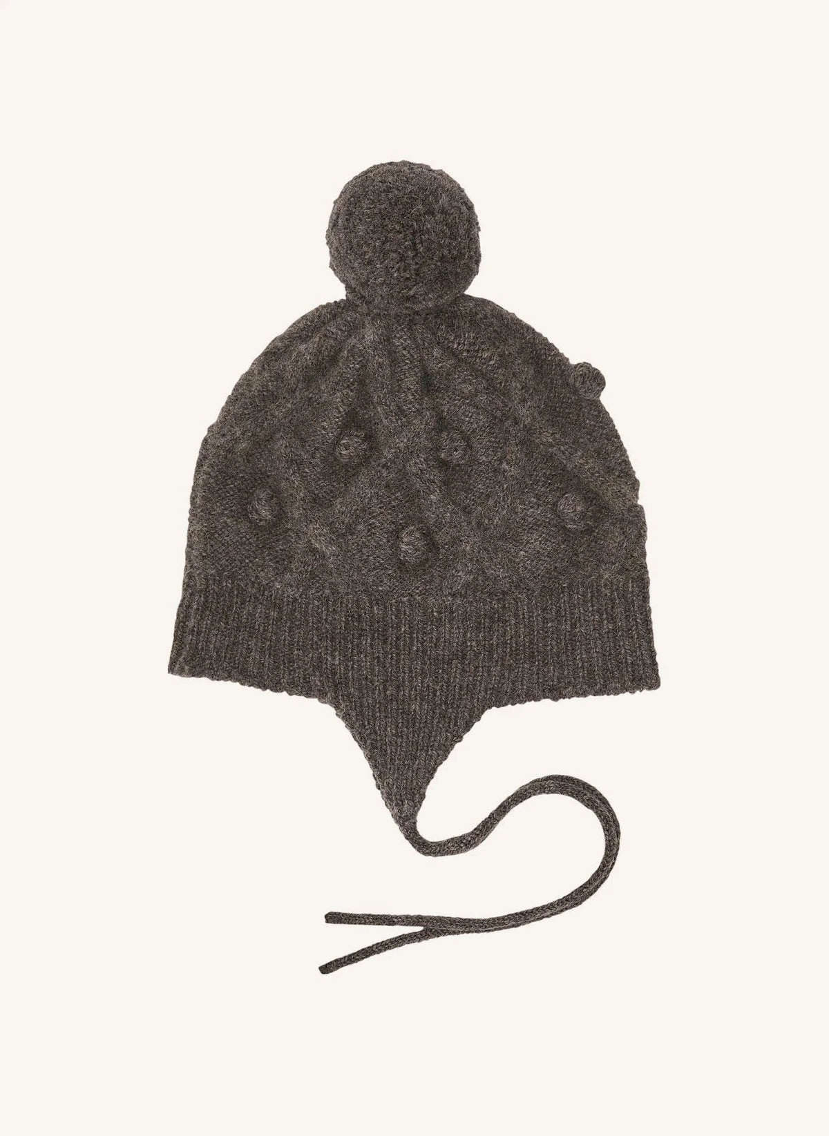 FUB - Gorro con pompón de lana de cordero | Marrón