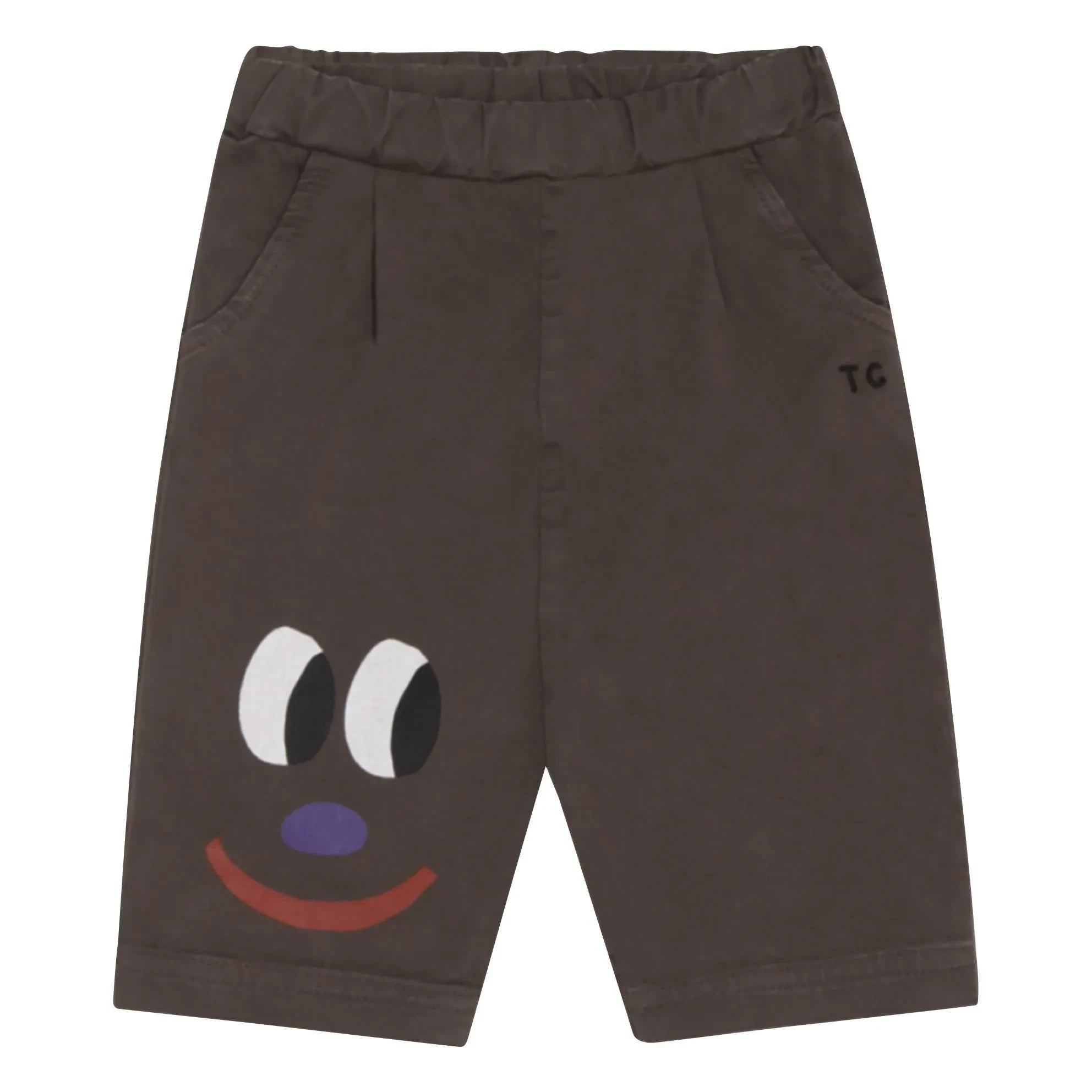 The Campamento - Pantalón para bebé con cara sonriente | Marrón