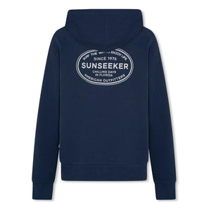 AO76 - Sudadera con cremallera Eldo Chill de algodón reciclado | Azul marino