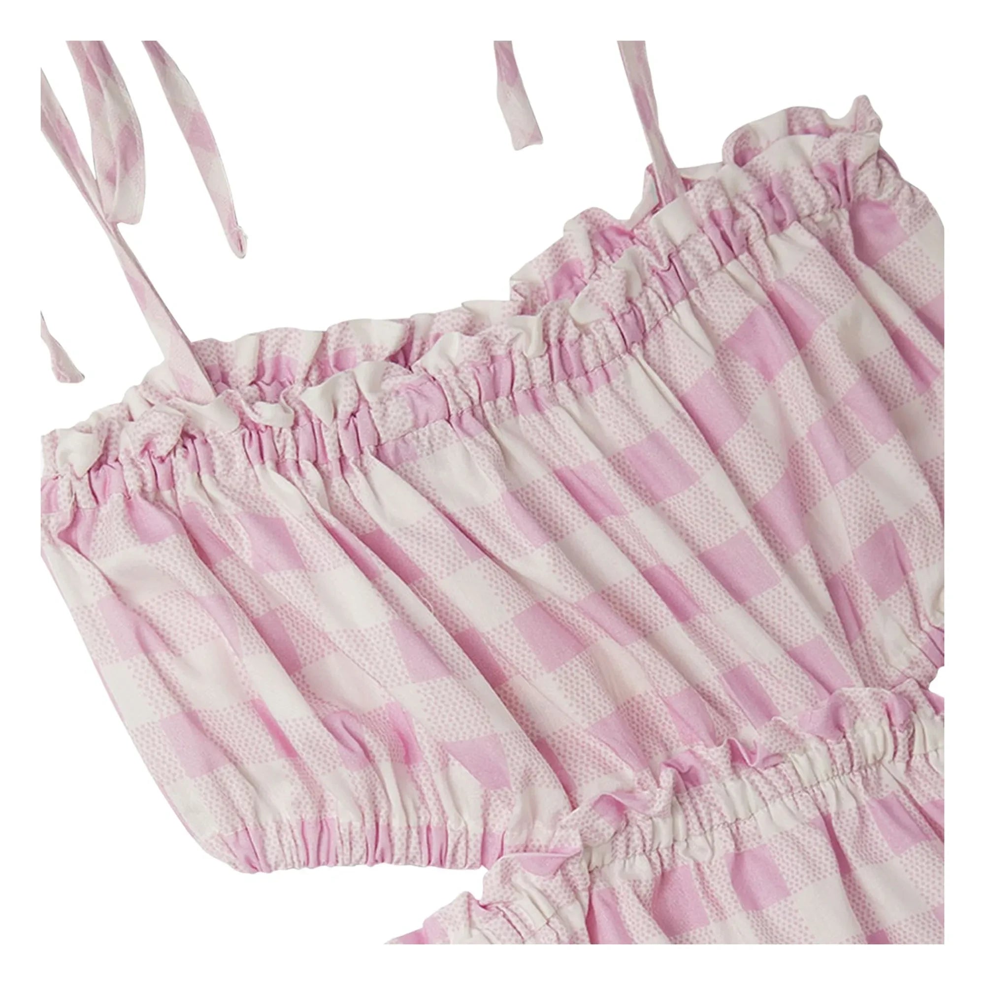 Fabula - Vestido cruzado Vichy | Rosa claro