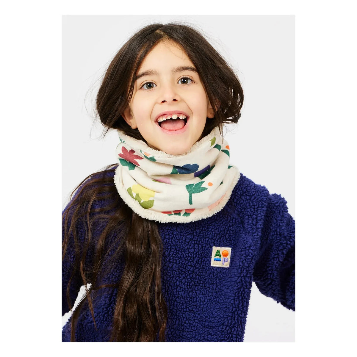 Arsène et Les Pipelettes - Calentador de cuello de algodón orgánico con estampado floral | Verde