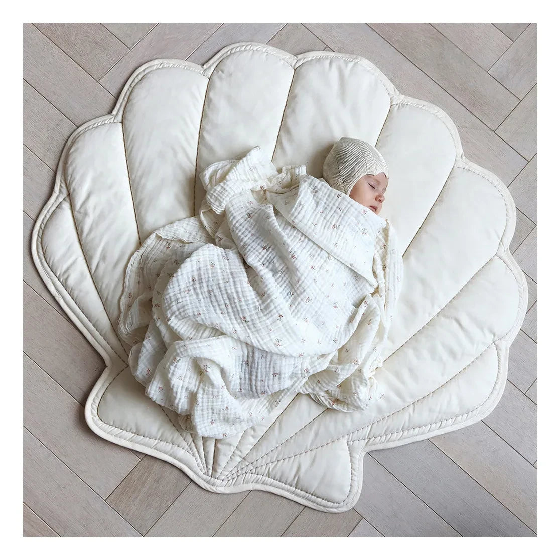 Cam Cam - Alfombra de juego Shell | Blanco roto