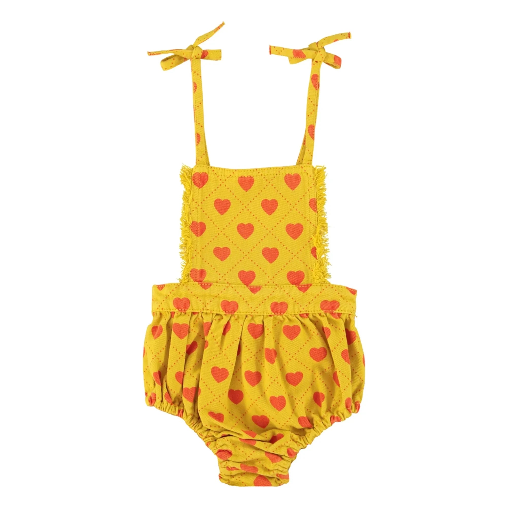 Piupiuchick - Mono de gabardina Corazones anudados | Mostaza