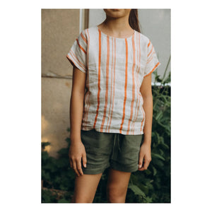 Matona - Camiseta de lino a rayas Easy | Blanco roto