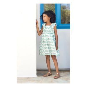 Tartine et Chocolat - Vestido con estampado de olas | Verde