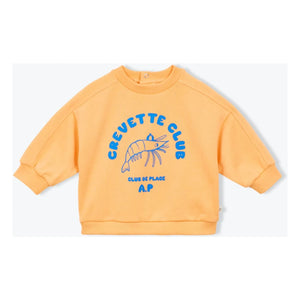 Arsène et Les Pipelettes - Sudadera Shrimp Club de algodón orgánico para bebé | Albaricoque