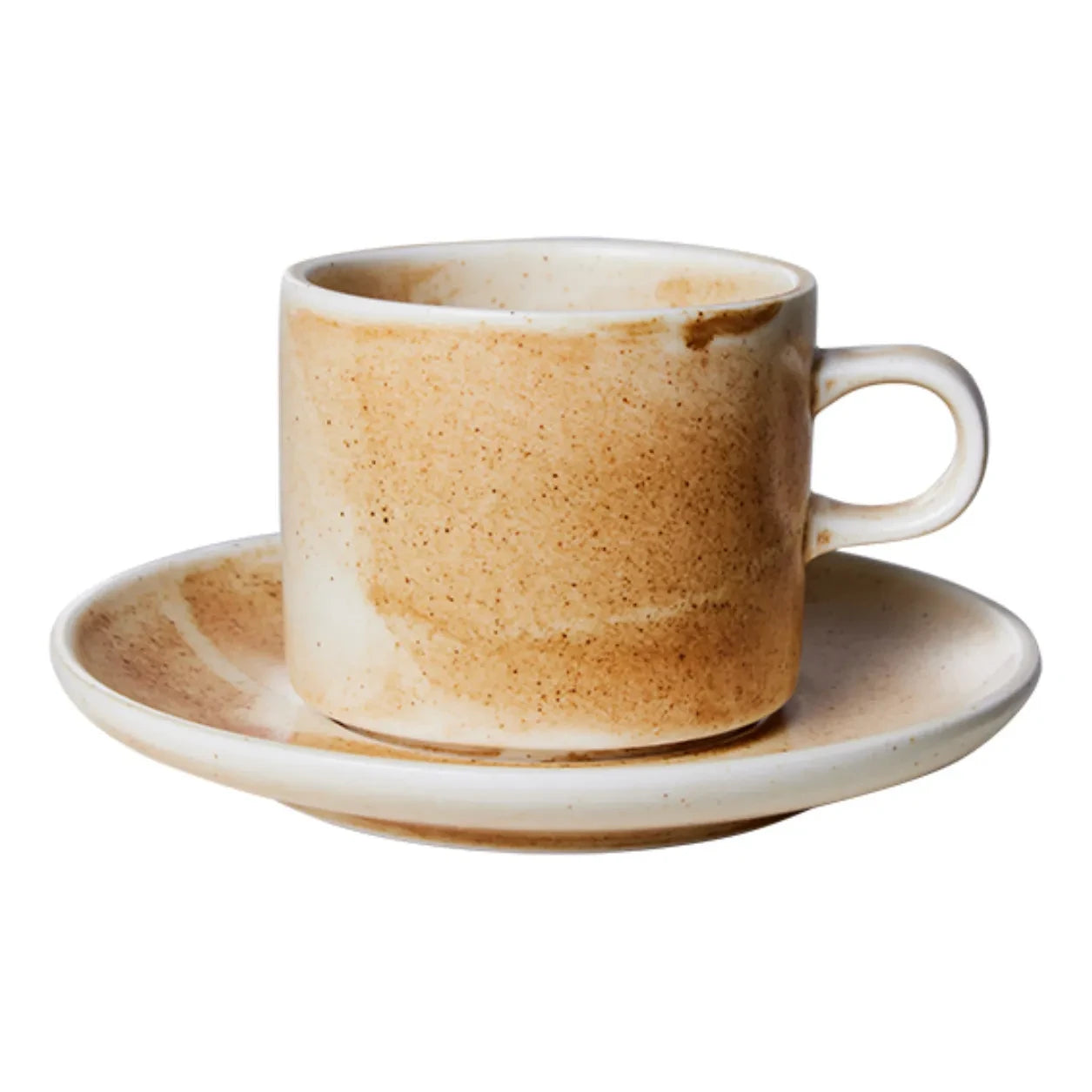 HKliving - Taza y platillo de porcelana Chef Ceramics | Crema