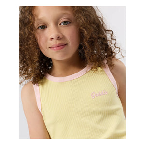 Goldie + Ace - Camiseta de tirantes acanalada en contraste | Amarillo