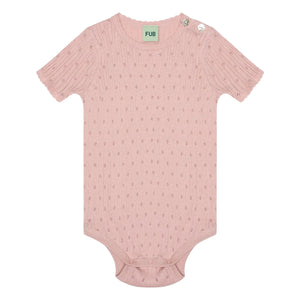 FUB - Body de punto fino de algodón orgánico Pointelle | Rosa claro