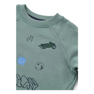 Liewood - Orson Play organik pamuk sweatshirt | Mavi Yeşil