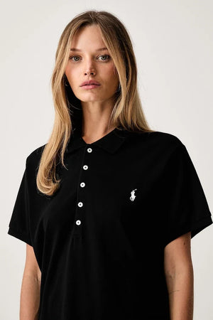 Camiseta de mujer de algodón con cuello Polo Ralph Lauren