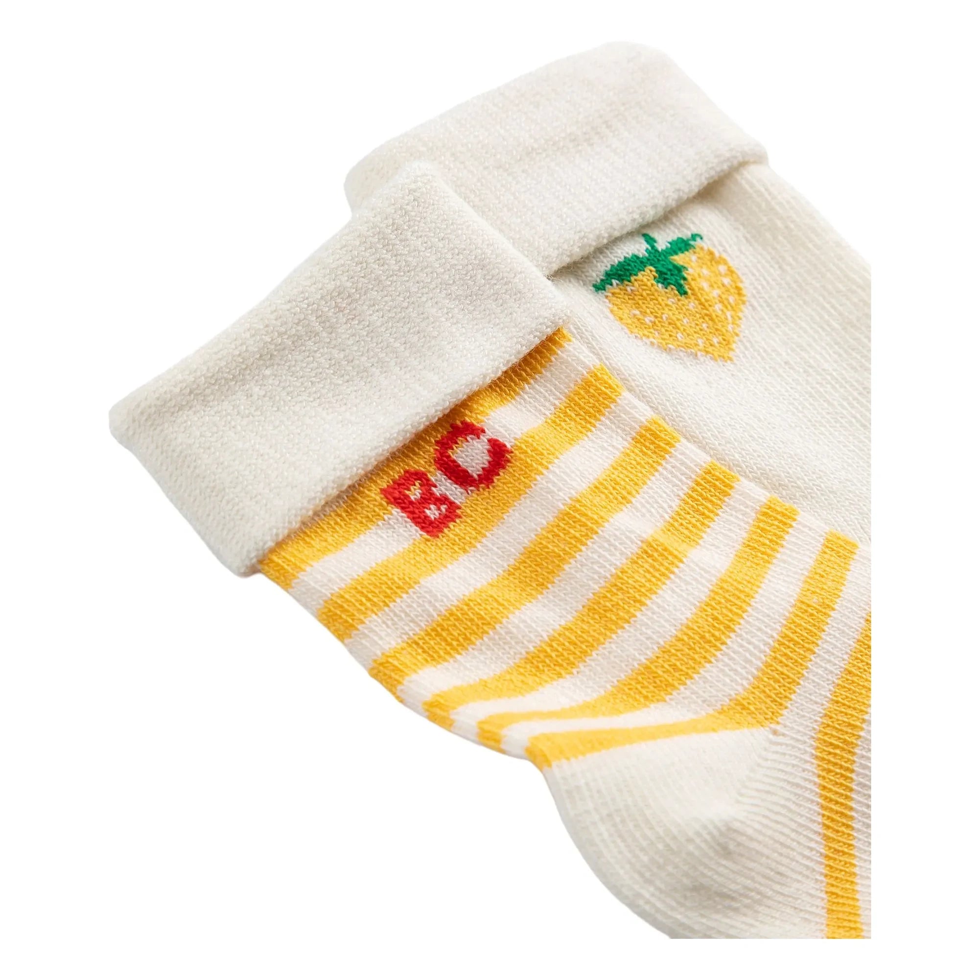 Bobo Choses - Set de 2 Pares de Calcetines de Algodón Orgánico Estampados de Fresa | Amarillo