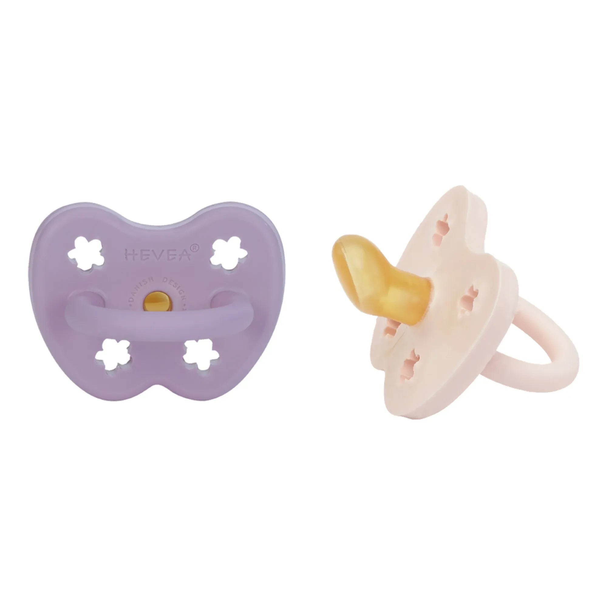 Hevea - Chupetes fisiológicos de caucho natural - Set de 2 | Lavanda