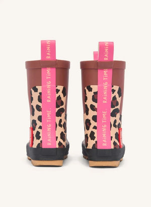 Hola Hossy - Botas de lluvia de leopardo | Marrón