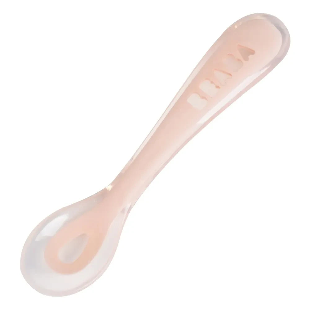 Béaba - Cuchara de Silicona Suave | Rosa Pálido