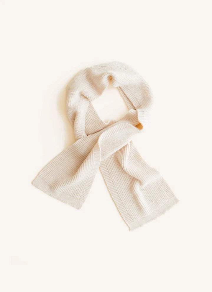 Hvid - Bufanda de lana merino Gustave | Crema