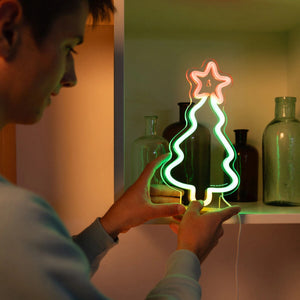 Legami - Lámpara LED de efecto neón - Árbol de Navidad - Es un signo