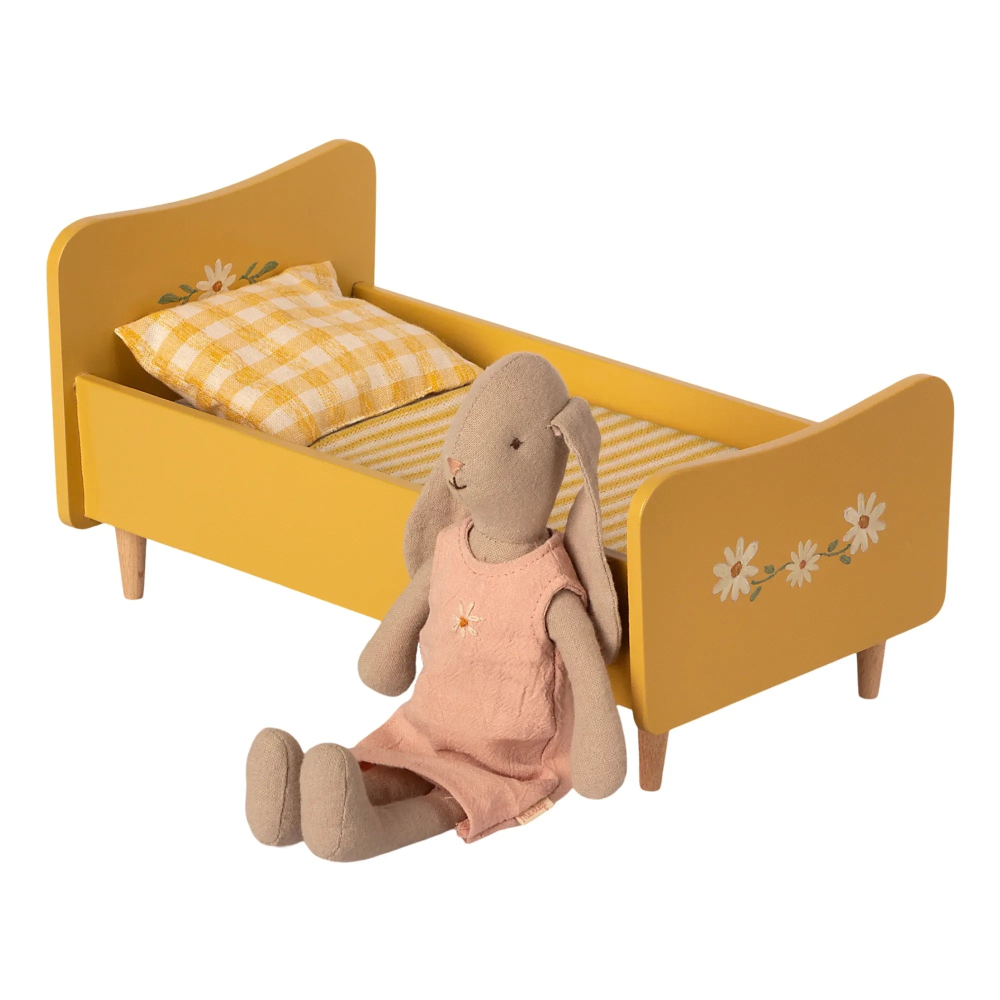 Maileg - Cama de madera mini | Amarilla