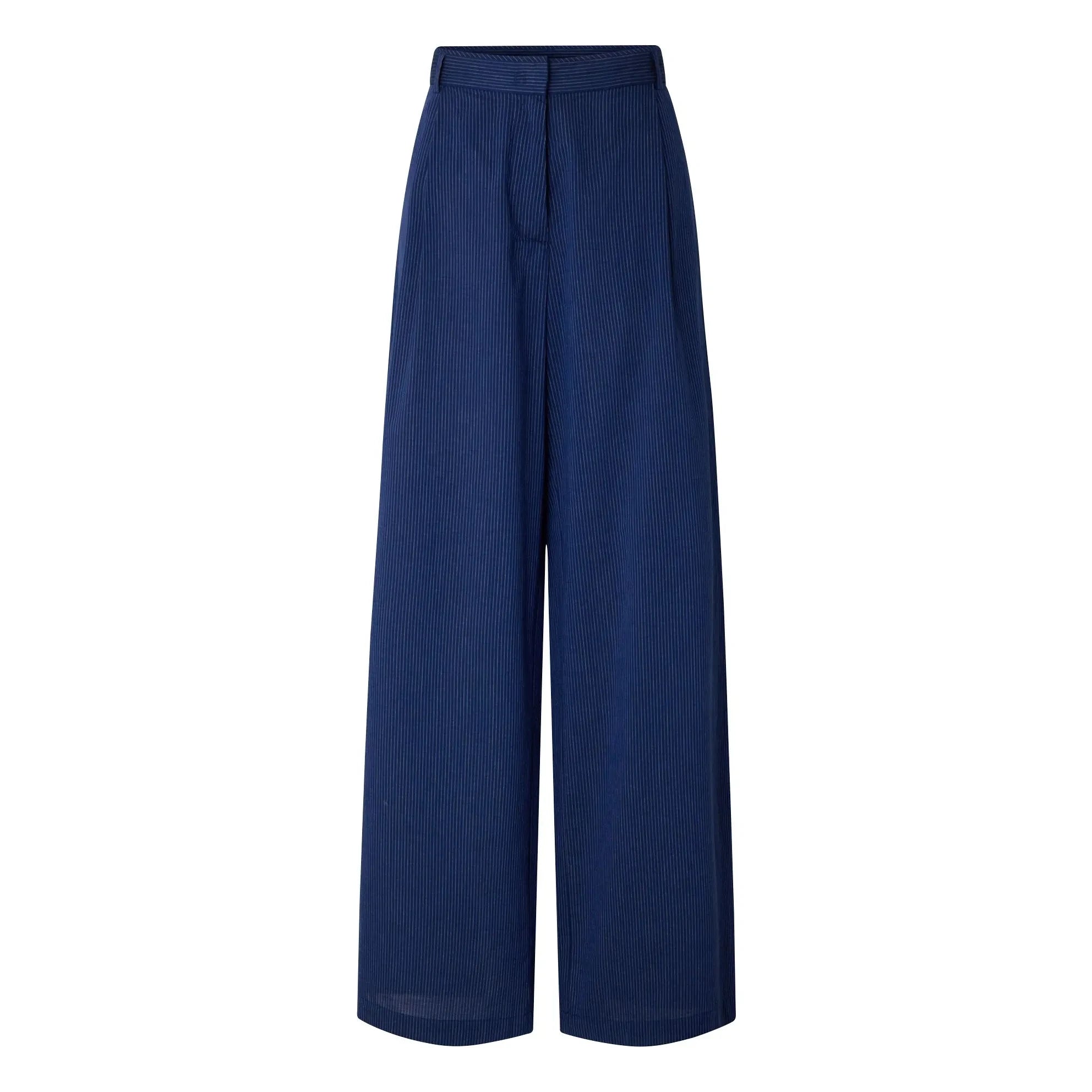 Sessùn - Pantalones de rayas de algodón Provencia | Azul marino