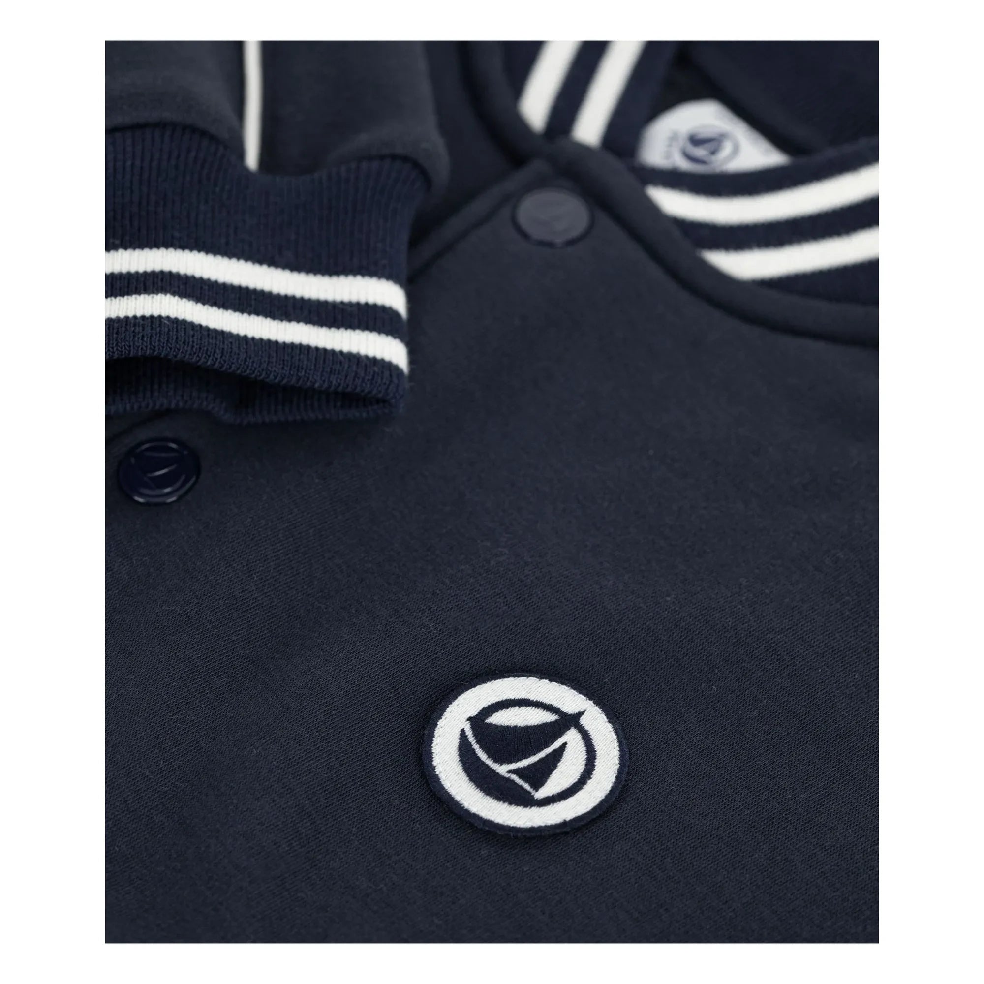 Petit Bateau - Düz Organik Pamuklu Teddy Ceket | Lacivert