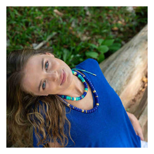 Collar Parabaya - Praia Azul Mix | Azul cielo