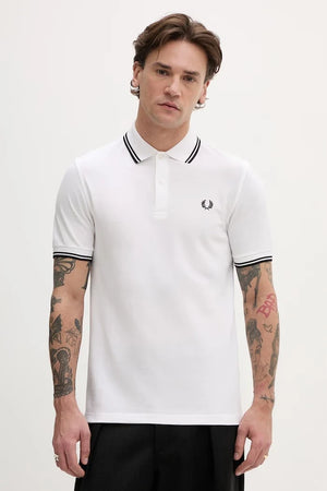 Camiseta de algodón con cuello de piqué Fred Perry Twin Tipped