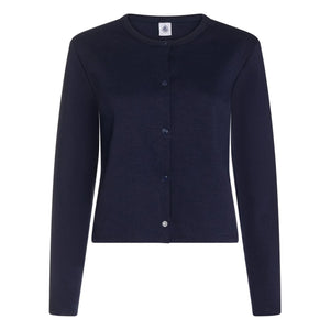 Petit Bateau - Cárdigan con cinturón de algodón orgánico | Azul marino