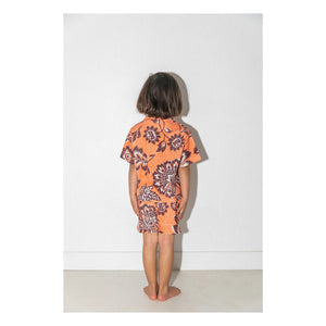 Conjunto de camisa y pantalón corto Club Trésor - Tiki Waikiki Popelín | Naranja