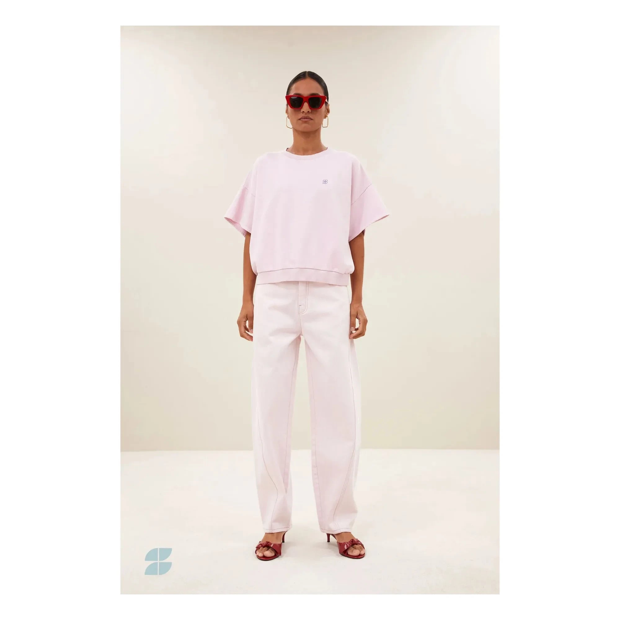 By Bar - Jeans de algodón orgánico Begum | Rosa pálido