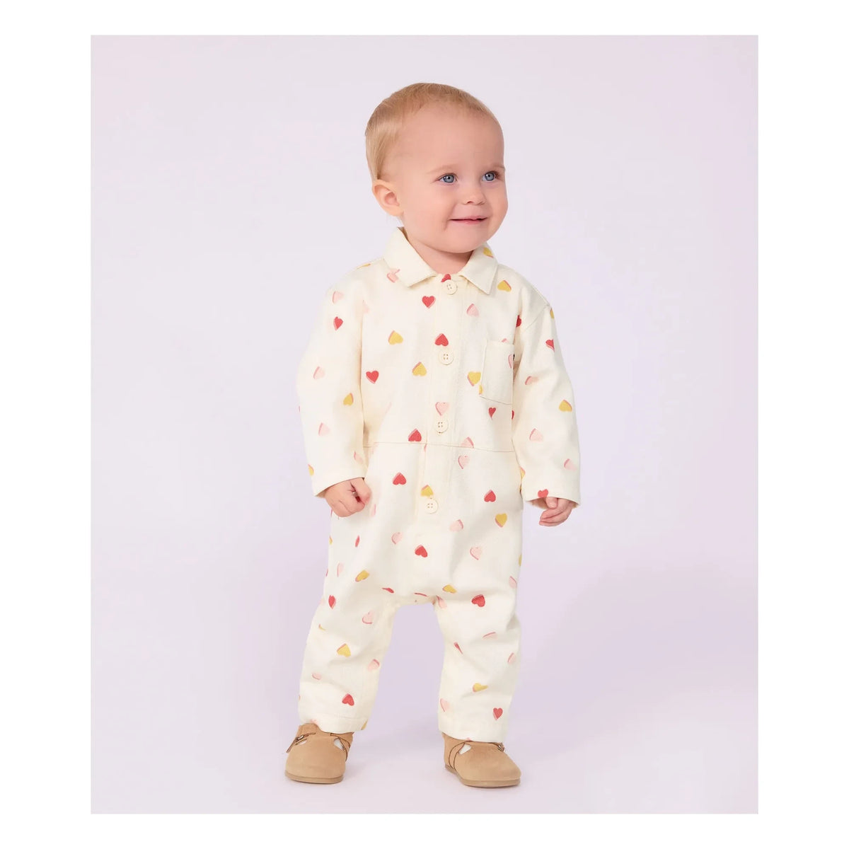 Petit Bateau - Mono Corazones | Crudo