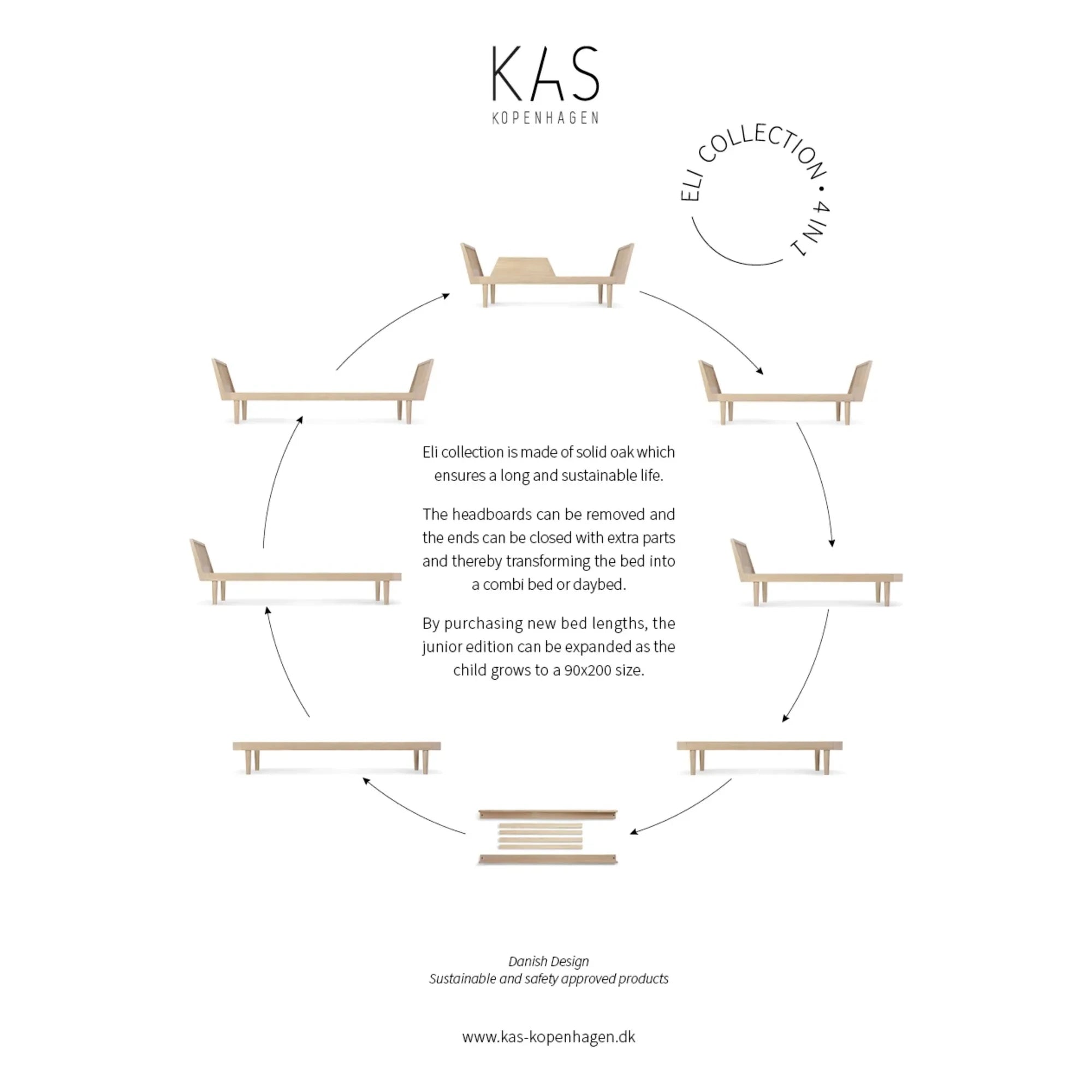 KAS Copenhague - Cuna convertible Eli | Roble claro